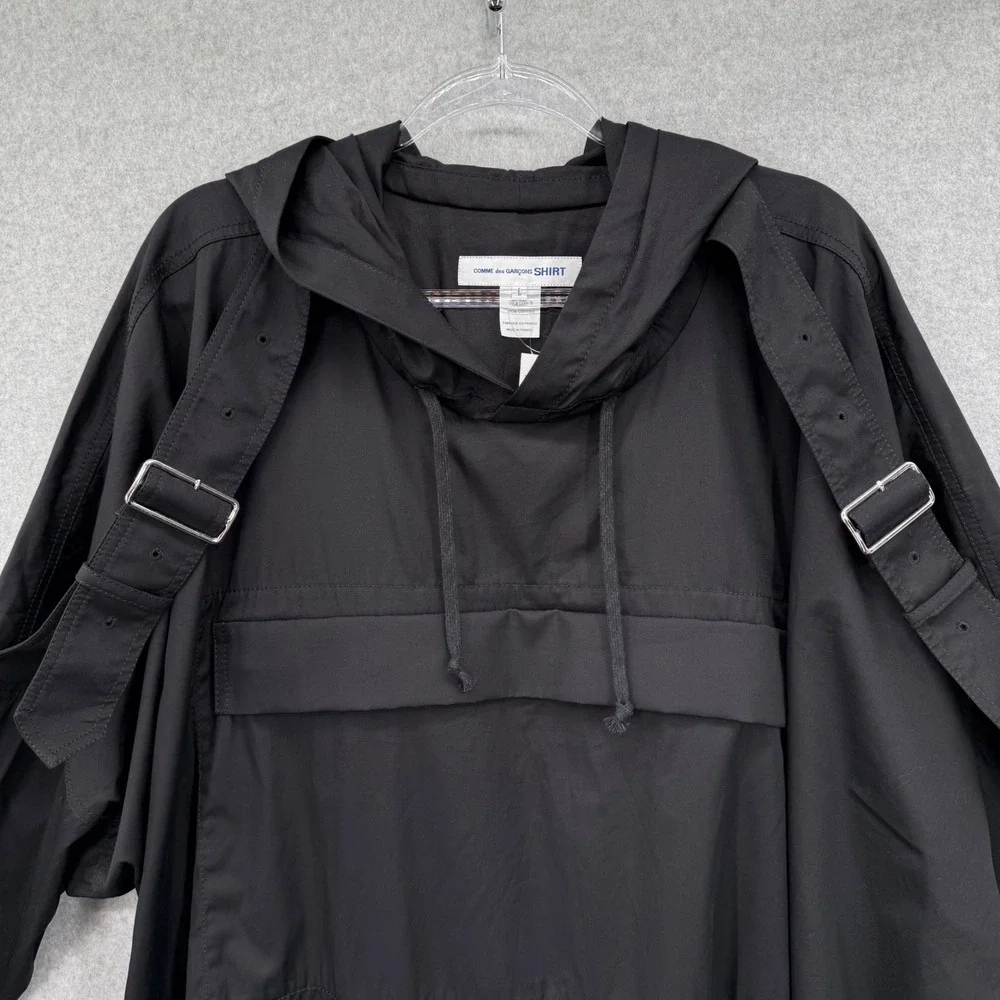 Comme des Garçons SHIRT Runway Anorak Shirt‎ Jacket Black Hooded L NWT Rare SS22
